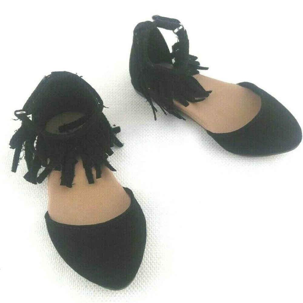 Old Navy Fringe Black Jack Pointed Toe Flats 5